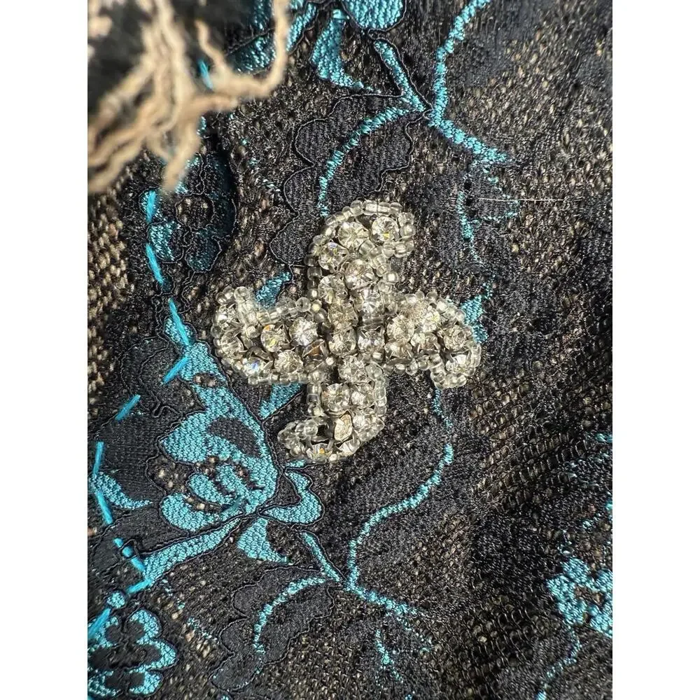 Spy Exchange Boho Chic Womens‎ Sz M Embellished Blazer  Rhinestone Edgy Festival